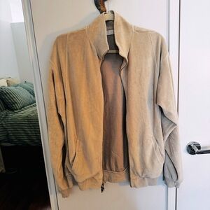SUZIE KONDI stone cream velour track jacket